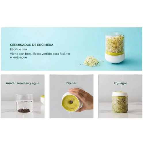 KIT GERMINADOR DE BROTES + SEMILLAS DE REGALO.