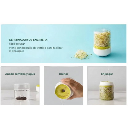KIT GERMINADOR DE BROTES + SEMILLAS DE REGALO.